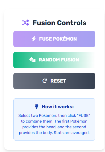 pokemon infinite fusion calculator controls